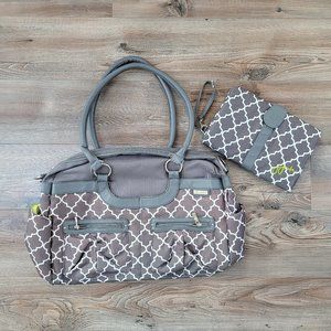 JJ Cole Grey Diaper Bag with Matching Changer